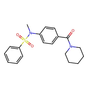 N-methyl-N-[4-(1-piperidinylcarbonyl)phenyl]benzenesulfonamide structure