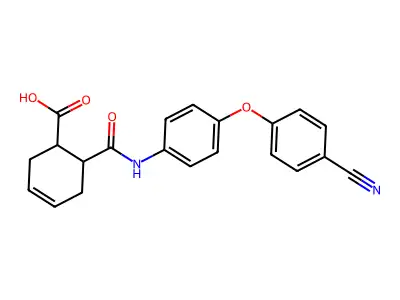 6-[[4-(4-Cyanophenoxy)phenyl]carbamoyl]cyclohex-3-ene-1-carboxylic acid structure