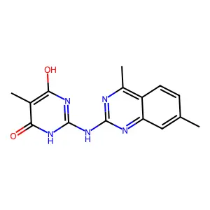 2-[(4,7-Dimethylquinazolin-2-yl)amino]-5-methylpyrimidine-4,6-diol structure