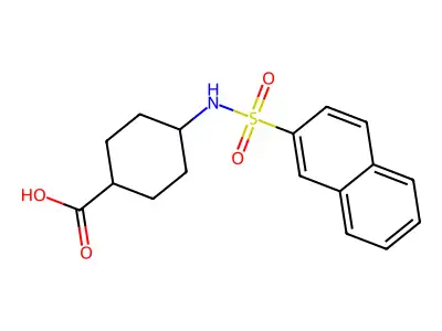 4-[(2-Naphthylsulfonyl)amino]cyclohexanecarboxylic acid structure
