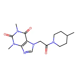 1,3-Dimethyl-7-[2-(4-methylpiperidin-1-yl)-2-oxoethyl]purine-2,6-dione structure