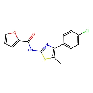 N-[4-(4-chlorophenyl)-5-methyl-1,3-thiazol-2-yl]furan-2-carboxamide structure