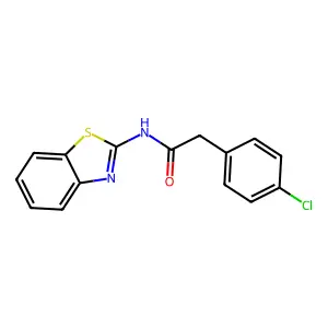 N-(1,3-benzothiazol-2-yl)-2-(4-chlorophenyl)acetamide structure