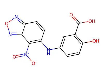 2-Hydroxy-5-((4-nitrobenzo[c][1,2,5]oxadiazol-5-yl)amino)benzoic acid structure