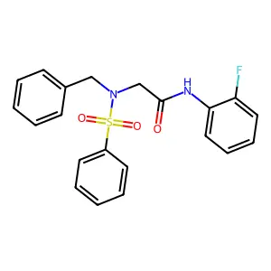 2-[benzenesulfonyl(benzyl)amino]-N-(2-fluorophenyl)acetamide structure
