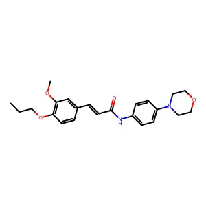 (2E)-3-(3-methoxy-4-propoxyphenyl)-N-[4-(morpholin-4-yl)phenyl]prop-2-enamide structure