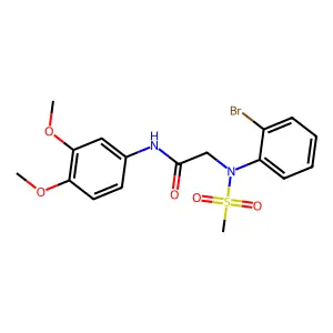 2-(2-bromo-N-methylsulfonylanilino)-N-(3,4-dimethoxyphenyl)acetamide structure