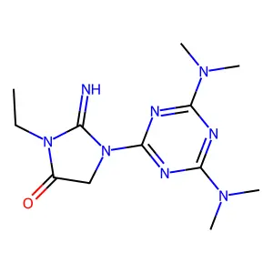 1-[4,6-Bis(dimethylamino)-1,3,5-triazin-2-yl]-3-ethyl-2-iminoimidazolidin-4-one structure