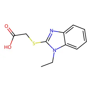 (1-Ethyl-1H-benzoimidazol-2-ylsulfanyl)-acetic acid structure