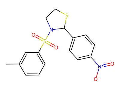 2-(4-Nitro-phenyl)-3-(toluene-3-sulfonyl)-thiazolidine structure