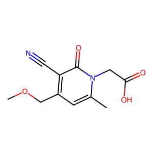 (3-cyano-4-(methoxymethyl)-6-methyl-2-oxopyridin-1(2H)-yl)acetic acid structure