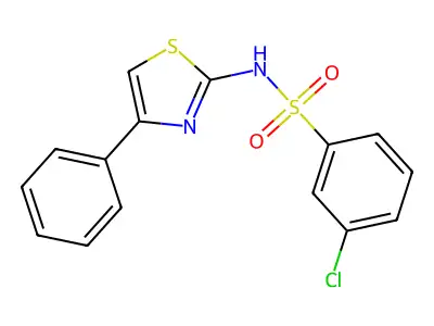 3-Chloro-N-(4-phenyl-2-thiazolyl)benzenesulfonamide structure