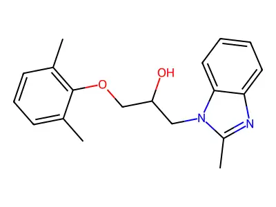 3-(2,6-Dimethylphenoxy)-1-(2-methylbenzimidazolyl)propan-2-ol structure