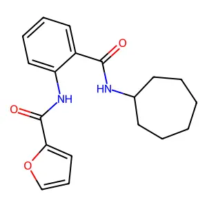 N-[2-(cycloheptylcarbamoyl)phenyl]furan-2-carboxamide structure