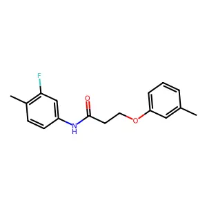 N-(3-fluoro-4-methylphenyl)-3-(3-methylphenoxy)propanamide structure