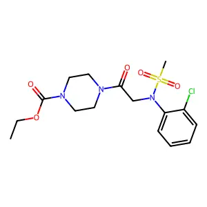 Ethyl 4-{[2-chloro(methylsulfonyl)anilino]acetyl}piperazine-1-carboxylate structure