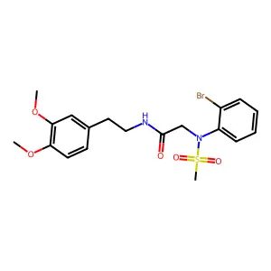 2-(2-bromo-N-methylsulfonylanilino)-N-[2-(3,4-dimethoxyphenyl)ethyl]acetamide structure