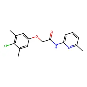 2-(4-chloro-3,5-dimethylphenoxy)-N-(6-methylpyridin-2-yl)acetamide structure