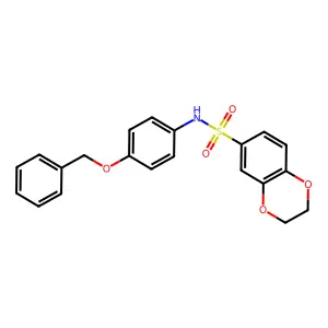 N-(4-phenylmethoxyphenyl)-2,3-dihydro-1,4-benzodioxine-6-sulfonamide structure