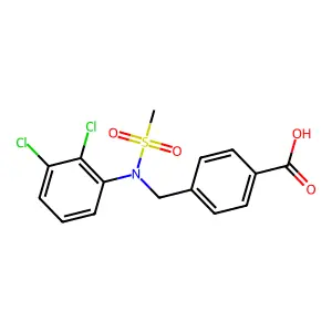 4-{[(2,3-Dichlorophenyl)(methylsulfonyl)amino]methyl}benzoic acid structure