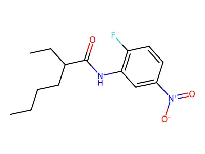 2-ethyl-N-(2-fluoro-5-nitrophenyl)hexanamide structure