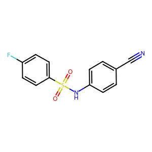 N-(4-cyanophenyl)-4-fluorobenzenesulfonamide structure