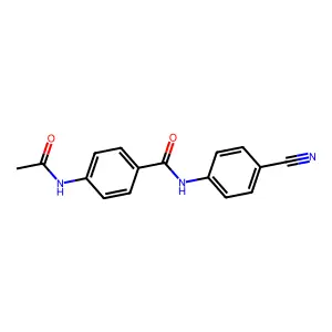 4-acetamido-N-(4-cyanophenyl)benzamide structure
