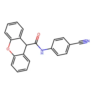 N-(4-cyanophenyl)-9H-xanthene-9-carboxamide structure