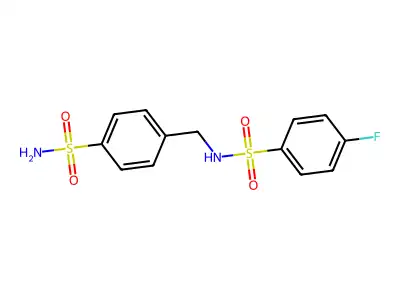4-fluoro-N-(4-sulfamoylbenzyl)benzenesulfonamide structure