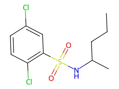 2,5-dichloro-N-(pentan-2-yl)benzenesulfonamide structure