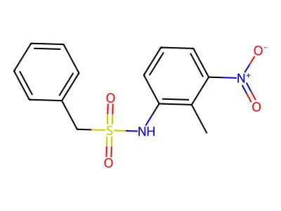 N-(2-methyl-3-nitrophenyl)-1-phenylmethanesulfonamide structure