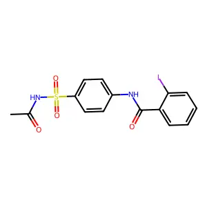 N-[4-(acetylsulfamoyl)phenyl]-2-iodobenzamide structure