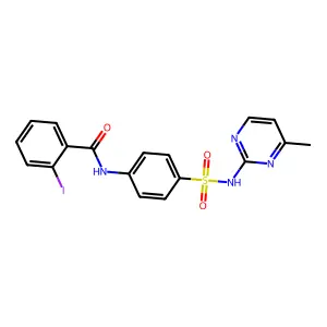 2-iodo-N-{4-[(4-methylpyrimidin-2-yl)sulfamoyl]phenyl}benzamide structure