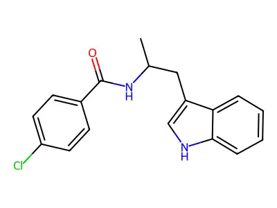 4-chloro-N-[1-(1H-indol-3-yl)propan-2-yl]benzamide structure