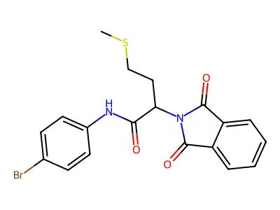 N-(4-bromophenyl)-2-(1,3-dioxoisoindol-2-yl)-4-methylsulfanylbutanamide structure