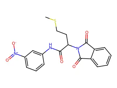 2-(1,3-dioxoisoindol-2-yl)-4-methylsulfanyl-N-(3-nitrophenyl)butanamide structure