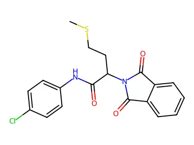 N-(4-chlorophenyl)-2-(1,3-dioxoisoindol-2-yl)-4-methylsulfanylbutanamide structure