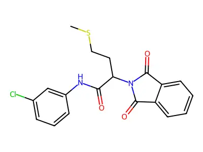 N-(3-chlorophenyl)-2-(1,3-dioxoisoindol-2-yl)-4-methylsulfanylbutanamide structure