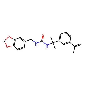 1-(1,3-Benzodioxol-5-ylmethyl)-3-{2-[3-(prop-1-en-2-yl)phenyl]propan-2-yl}urea structure