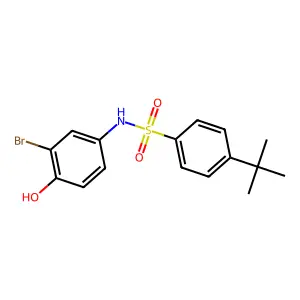 N-(3-bromo-4-hydroxyphenyl)-4-tert-butylbenzenesulfonamide structure