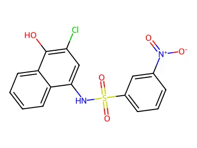 N-(3-chloro-4-hydroxy-1-naphthyl)-3-nitrobenzenesulfonamide structure
