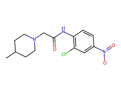 N-(2-chloro-4-nitrophenyl)-2-(4-methylpiperidin-1-yl)acetamide structure