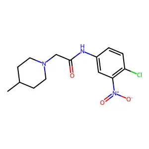 N-(4-chloro-3-nitrophenyl)-2-(4-methylpiperidin-1-yl)acetamide structure