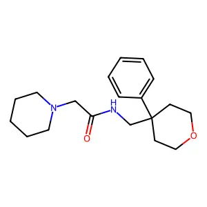 N-[(4-phenyloxan-4-yl)methyl]-2-piperidin-1-ylacetamide structure