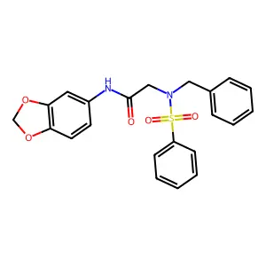 2-[benzenesulfonyl(benzyl)amino]-N-(1,3-benzodioxol-5-yl)acetamide structure