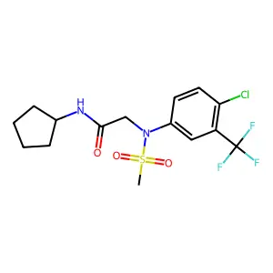 2-[4-chloro(methylsulfonyl)-3-(trifluoromethyl)anilino]-N-cyclopentylacetamide structure