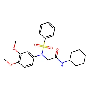N-cyclohexyl-2-[3,4-dimethoxy(phenylsulfonyl)anilino]acetamide structure