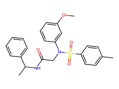2-(3-methoxy-N-(4-methylphenyl)sulfonylanilino)-N-(1-phenylethyl)acetamide structure