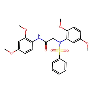 2-[N-(benzenesulfonyl)-2,5-dimethoxyanilino]-N-(2,4-dimethoxyphenyl)acetamide structure