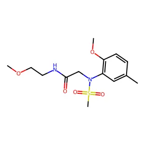 N-(2-methoxyethyl)-2-(2-methoxy-5-methyl-N-methylsulfonylanilino)acetamide structure